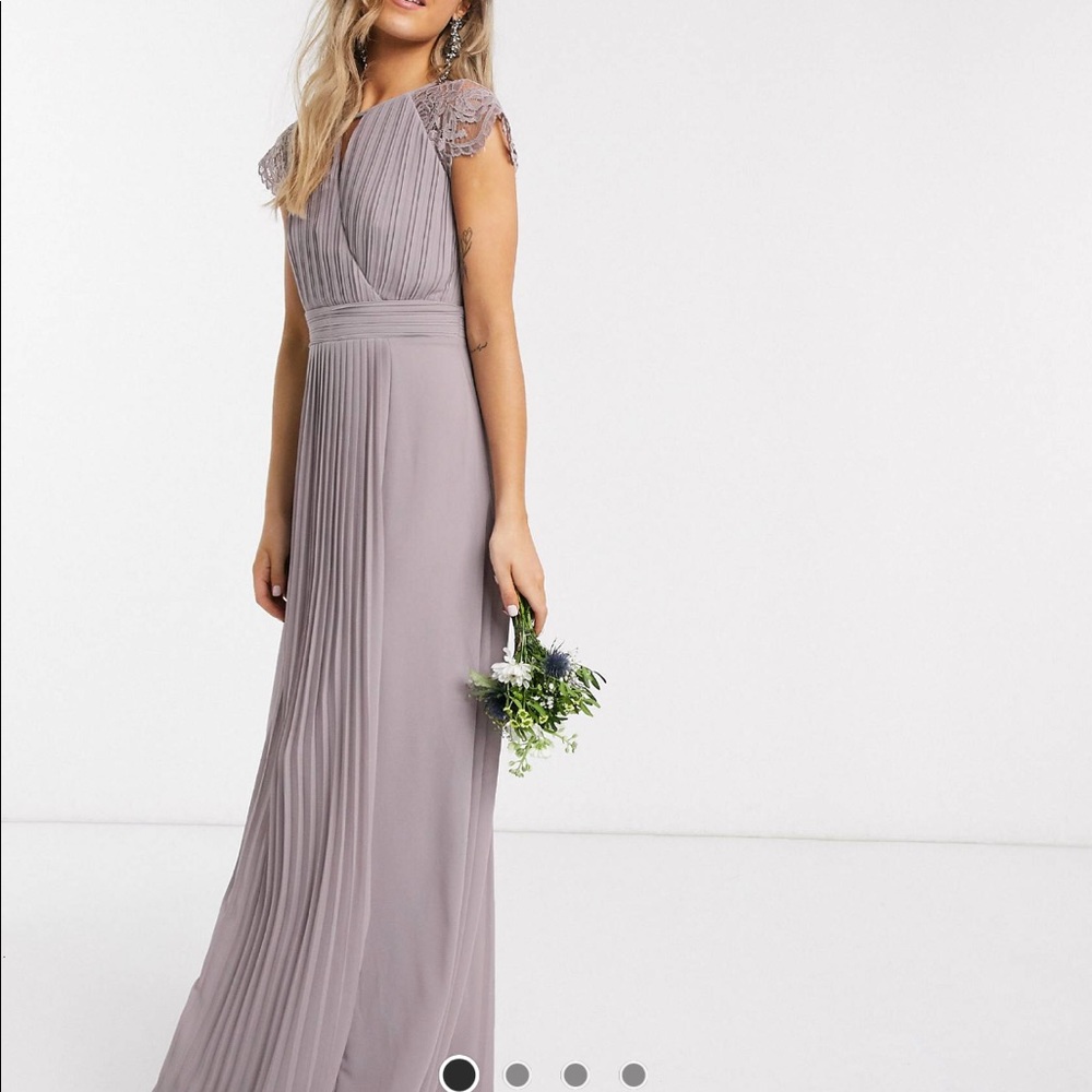 NWT TFNC bridesmaid lace sleeve maxi dress